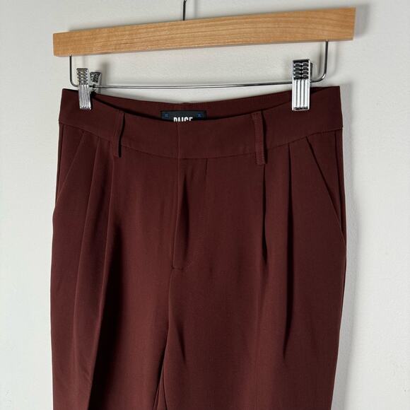 Paige Aracelli High Rise Trouser Pant Mahogany Brown Size 0 Suit Trousers NWOT - Picture 14 of 16